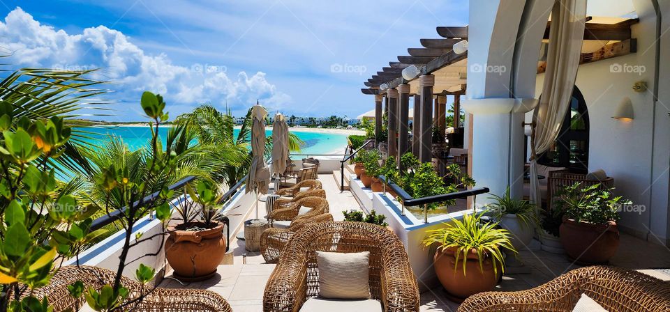 Resort setting in Anguilla island Caribbean