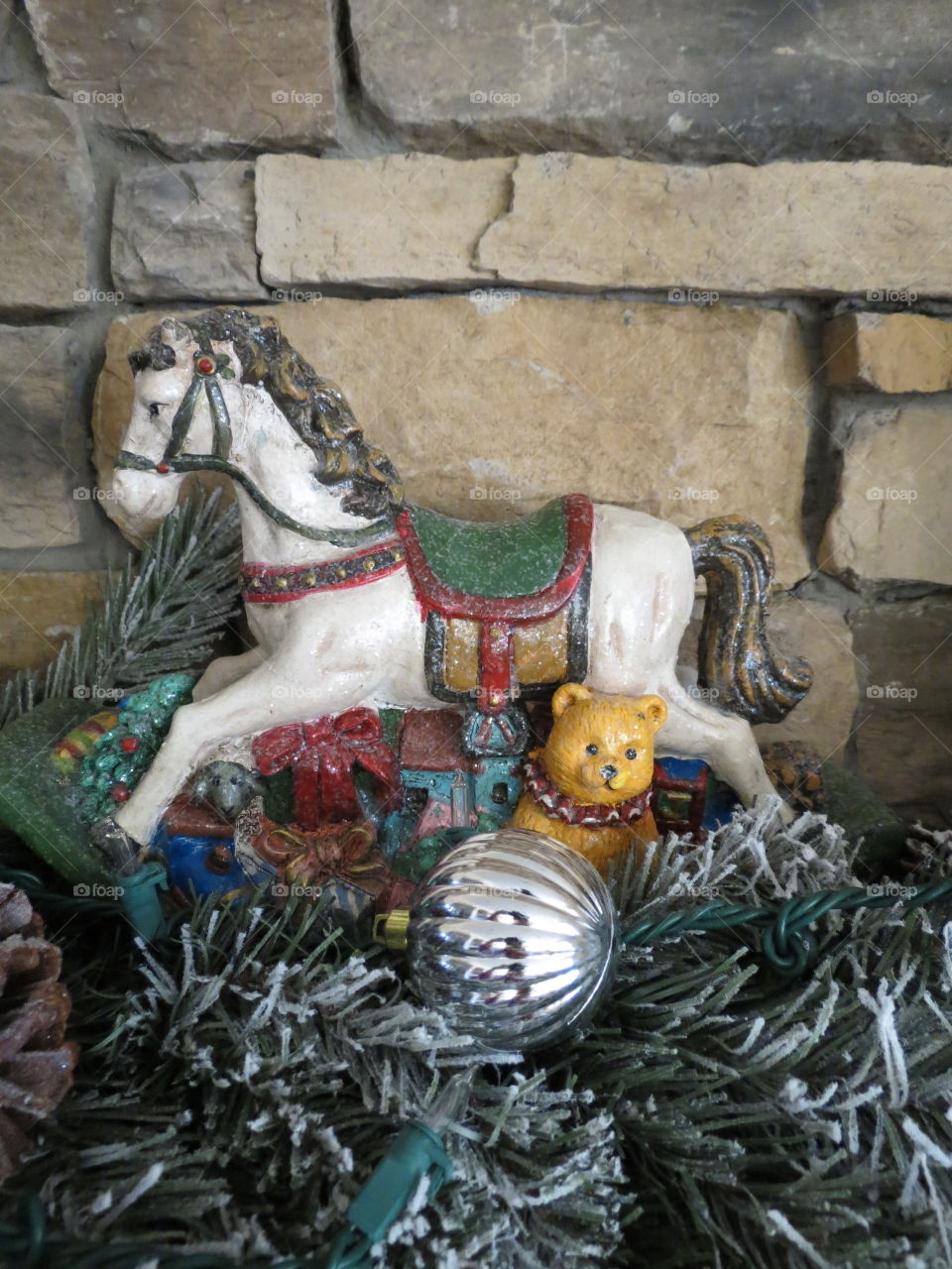 Christmas rocking horse.