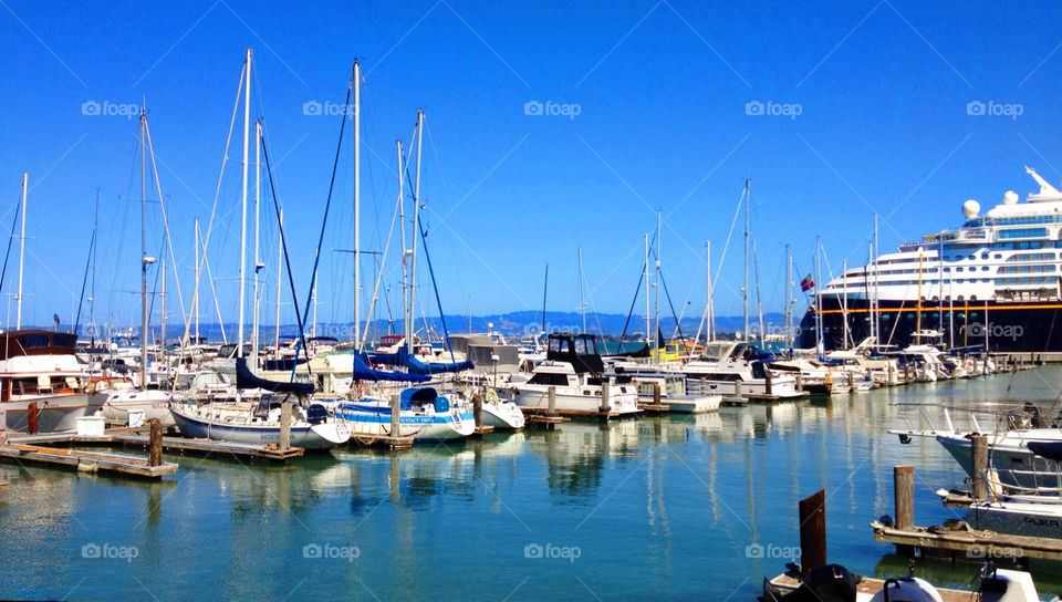 ocean blue boats port by robin724