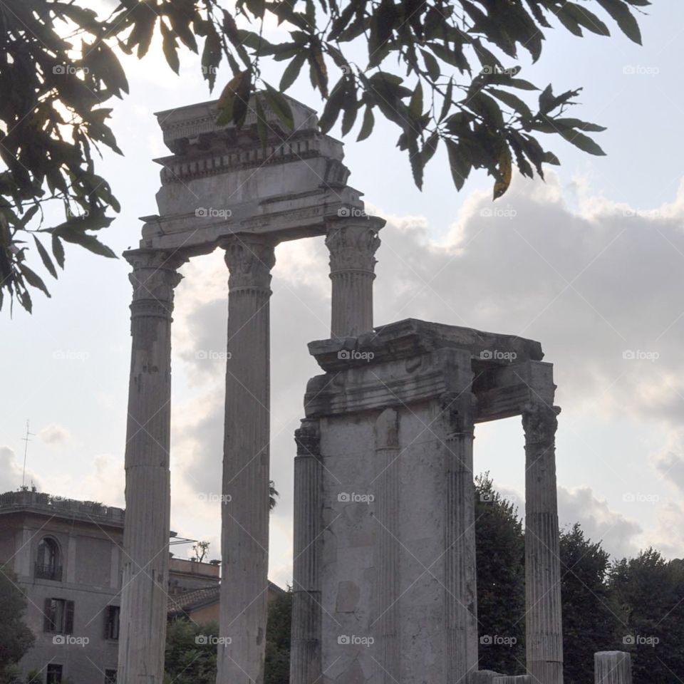 Roman Forum columns in Italy