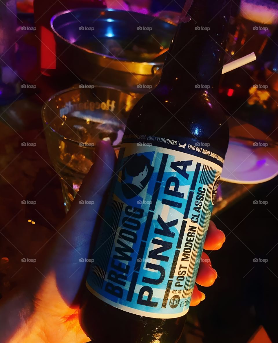 brewdog beer bottle in party bar