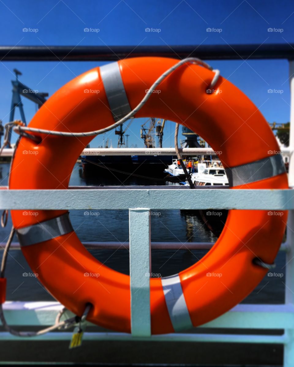 Lifebuoy on a boat