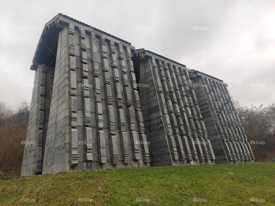 Cacak Serbia stone monument dedicated to WW2