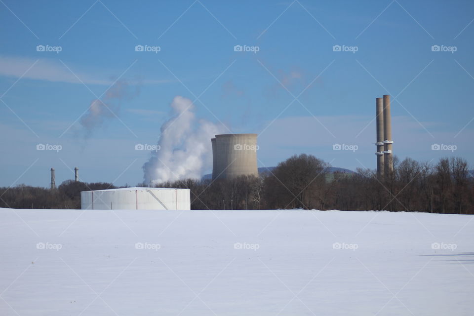 Power plant in winter
