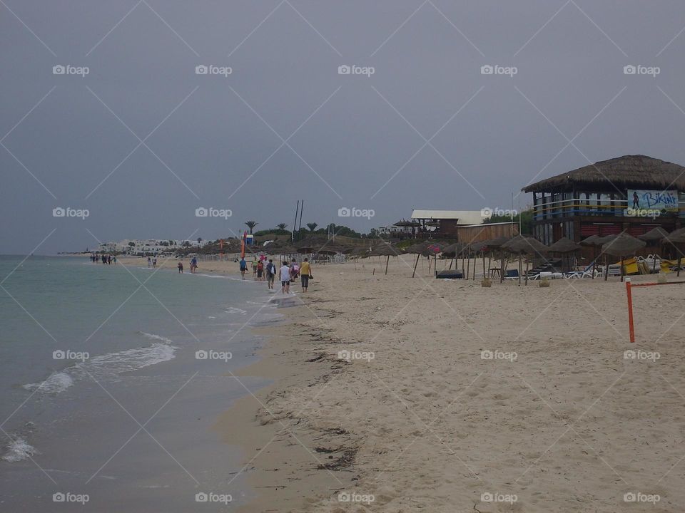 sandy beach in Tunisia