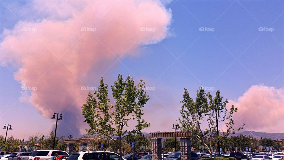 Smoke from two separate brush fires