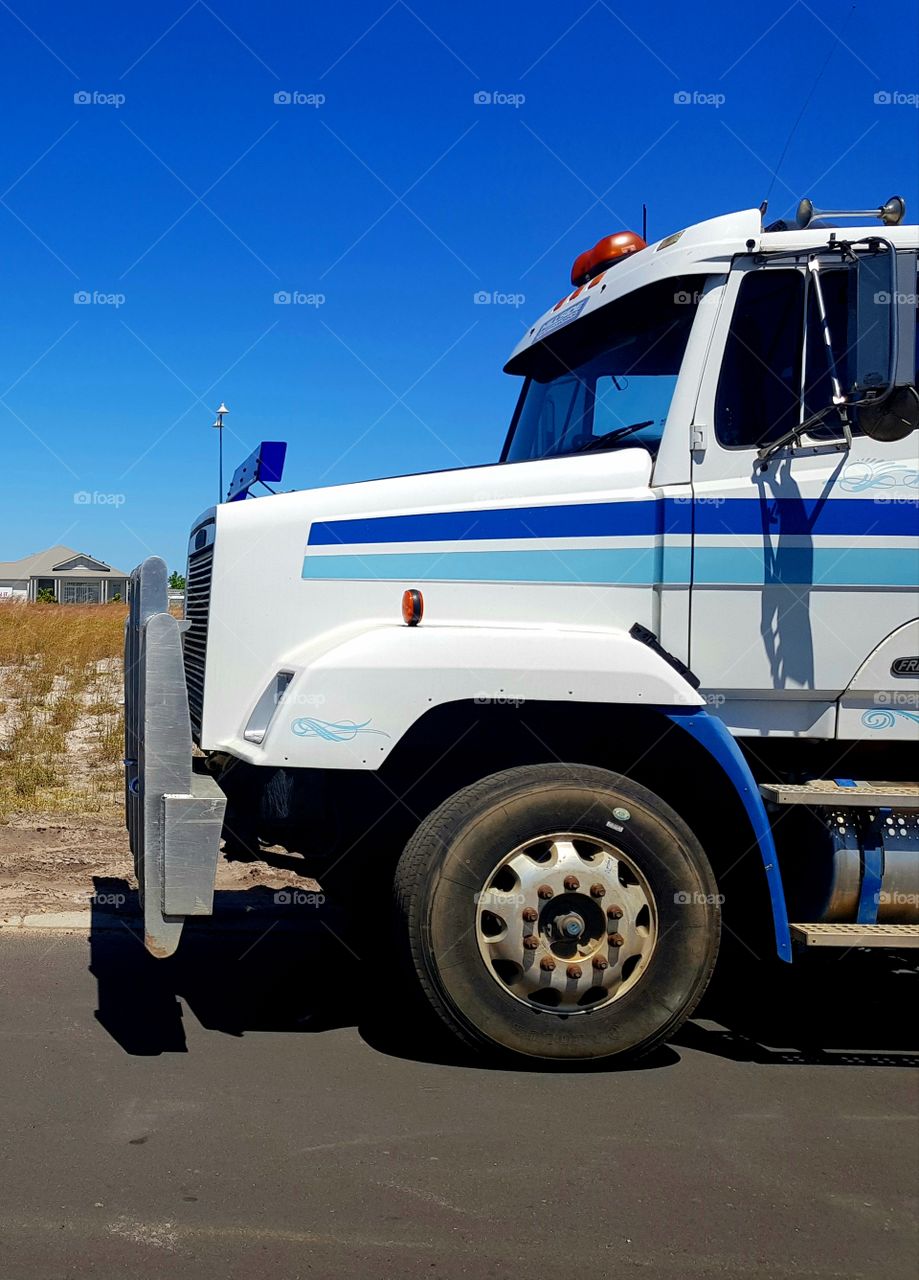 Side view of a large Truck