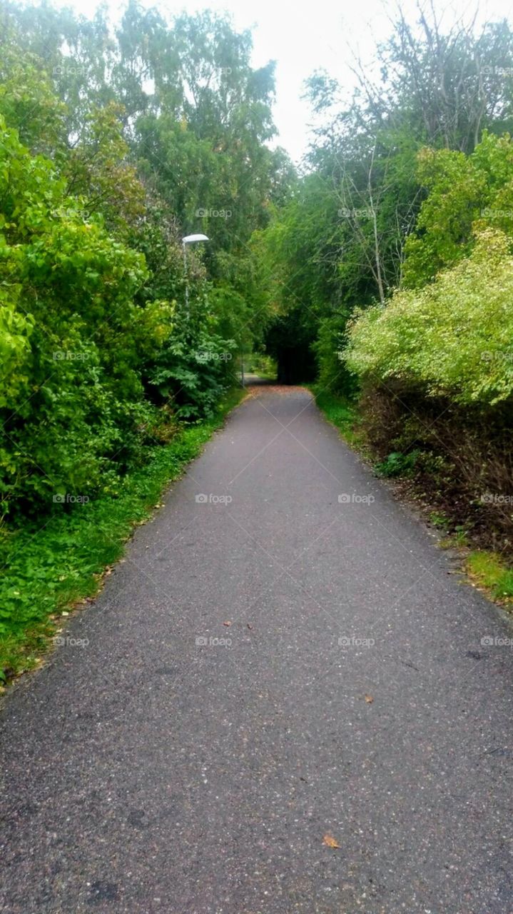 empty sidewalk to stroll