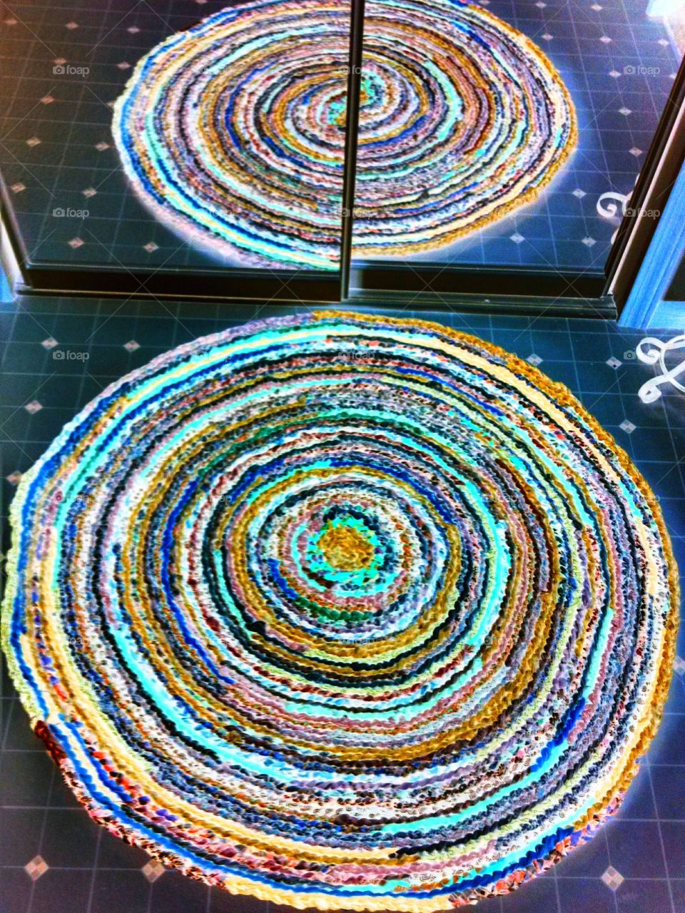 Crochet  fabric circle rug