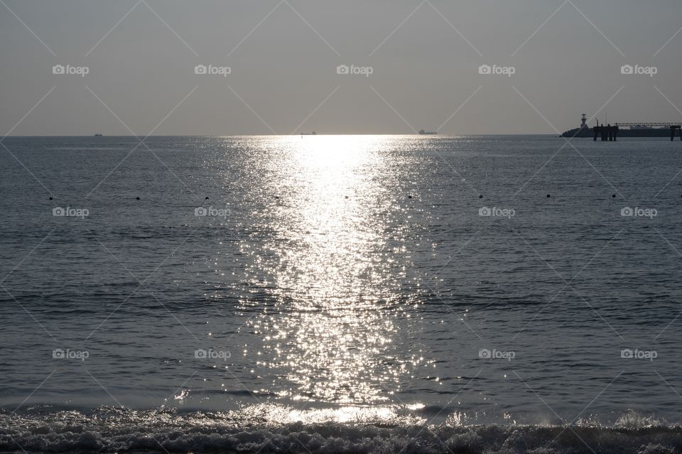 Beautiful sun light reflection on the sea