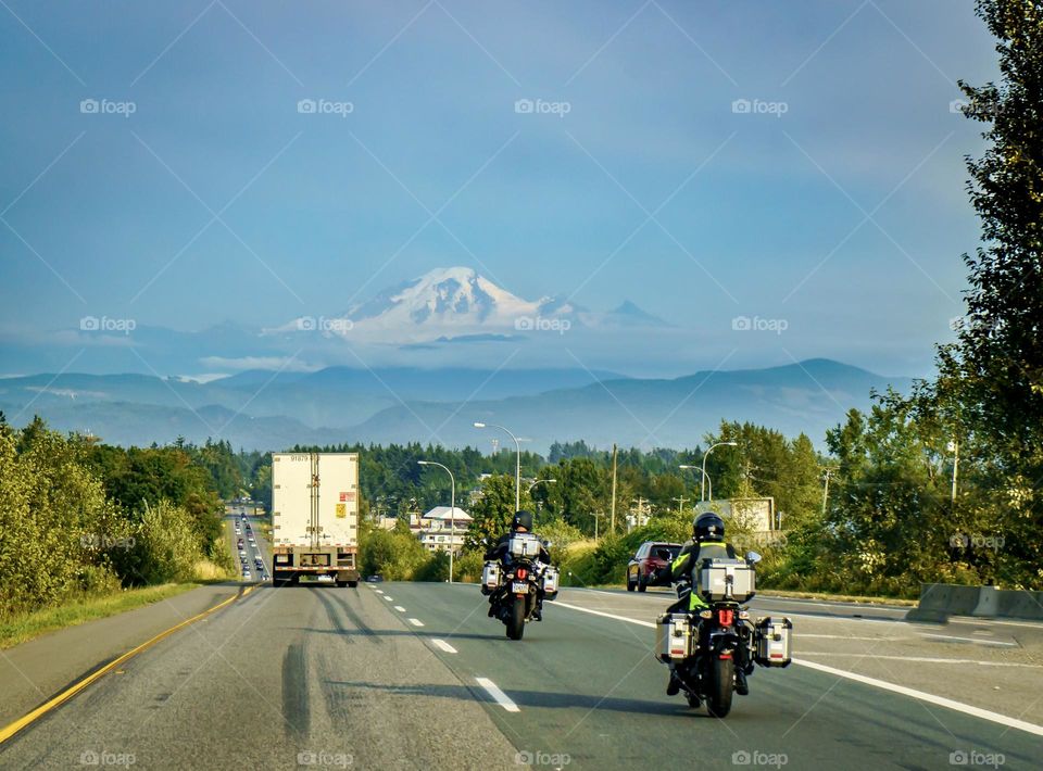 Trans Canada highway in British Columbia is busy in summer