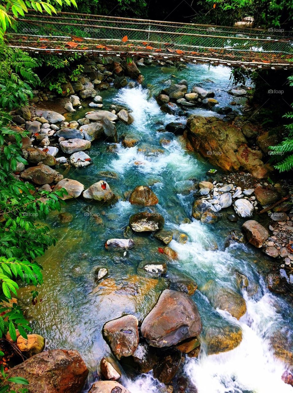 High angle view of a river