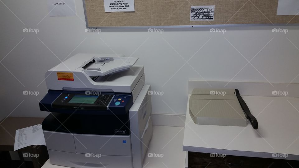Xerox machine and table