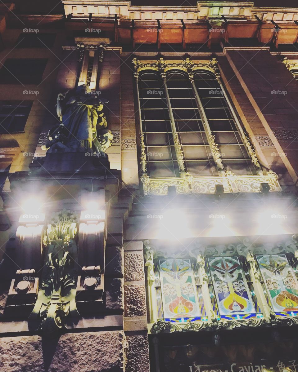 The house was built in 1902–1903 by the architect Gavriil Vasilyevich Baranovsky for the store of the colonial goods of the “Eliseev Brothers” trade association.