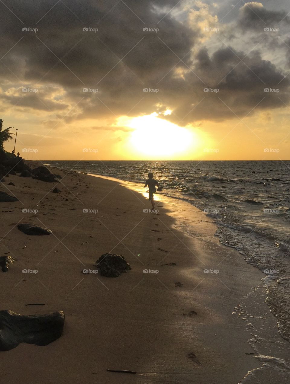 Running along the beach