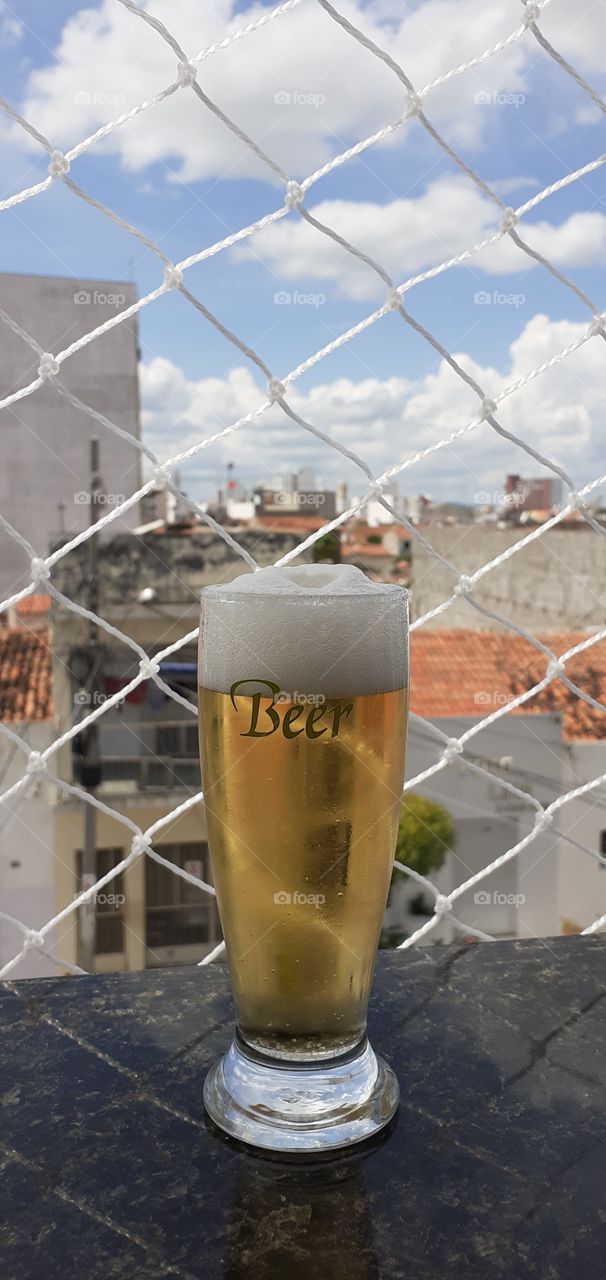 cerveja na varanda