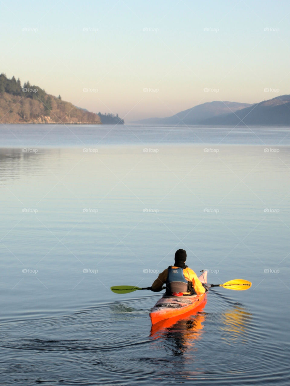 cold scotland kayak dawn by blindspot79