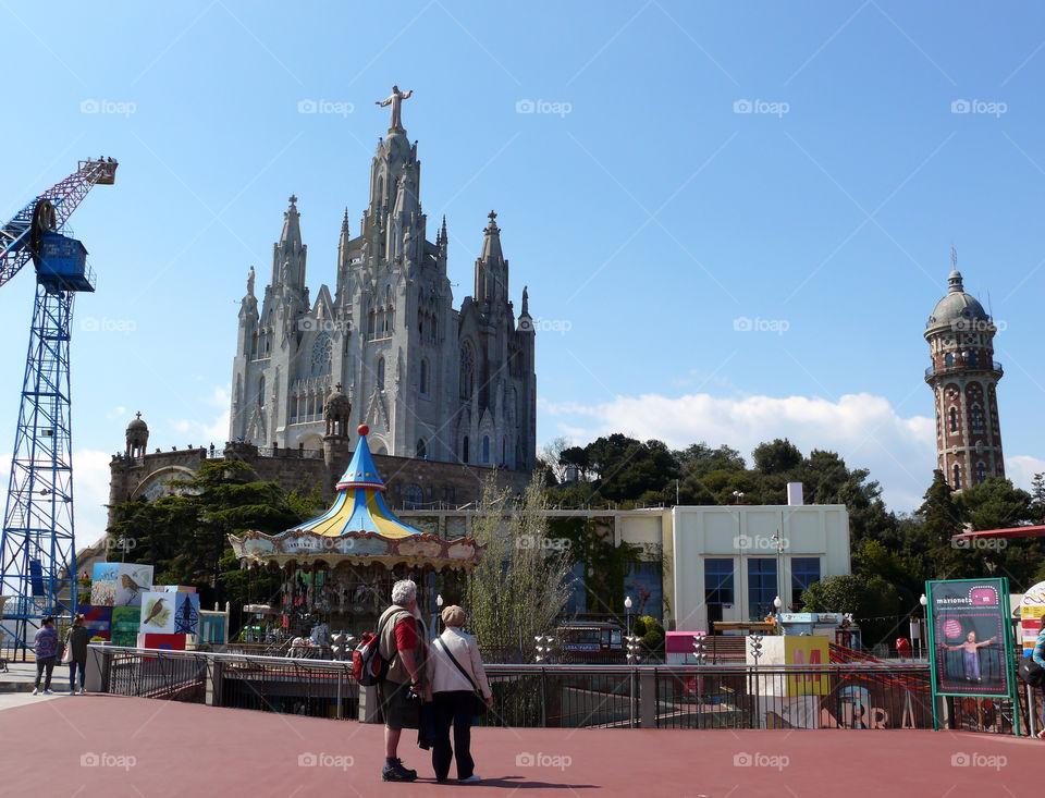 Tibidabo amusement park in Barcelona, Spain.