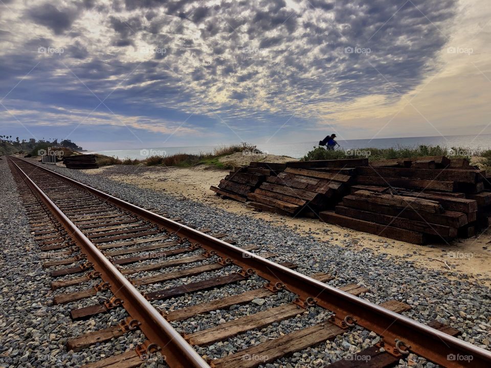 Foap Mission Landscapes of 2019! Cloudscape and Railroad Tracks Along The Southern California Coastline!