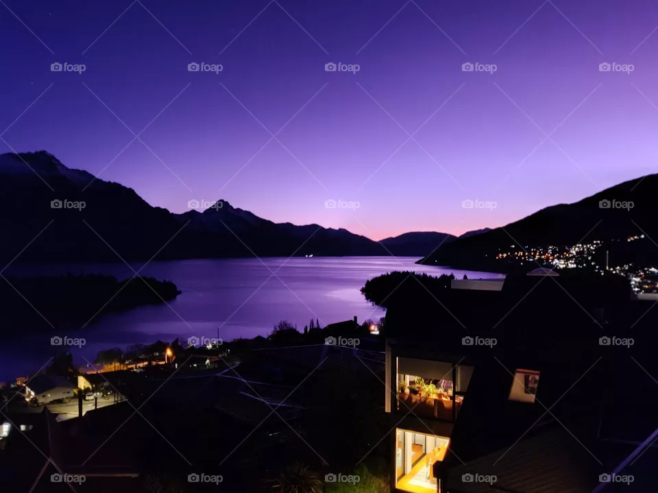 Sunset at Queenstown, New Zealand