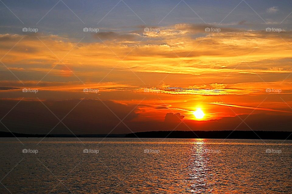 Sunset at the north sweden archipelago