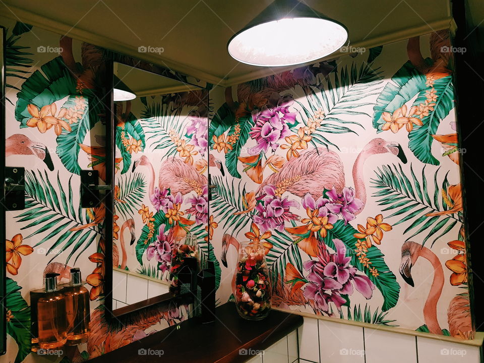 I was completely in love with the wallpaper at Revolution De Cuba, Sheffield.