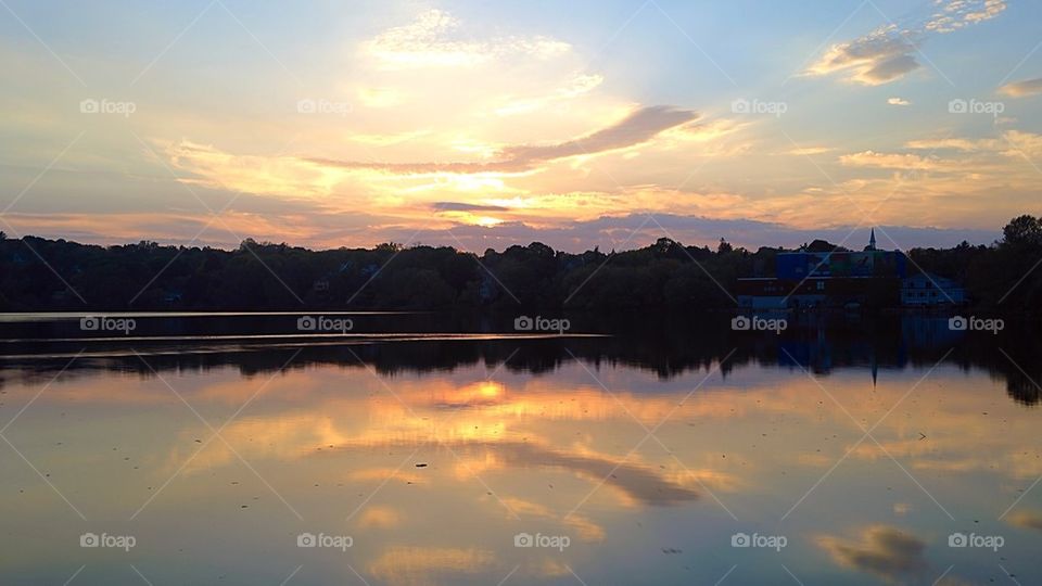 Sunset over Spy Pond