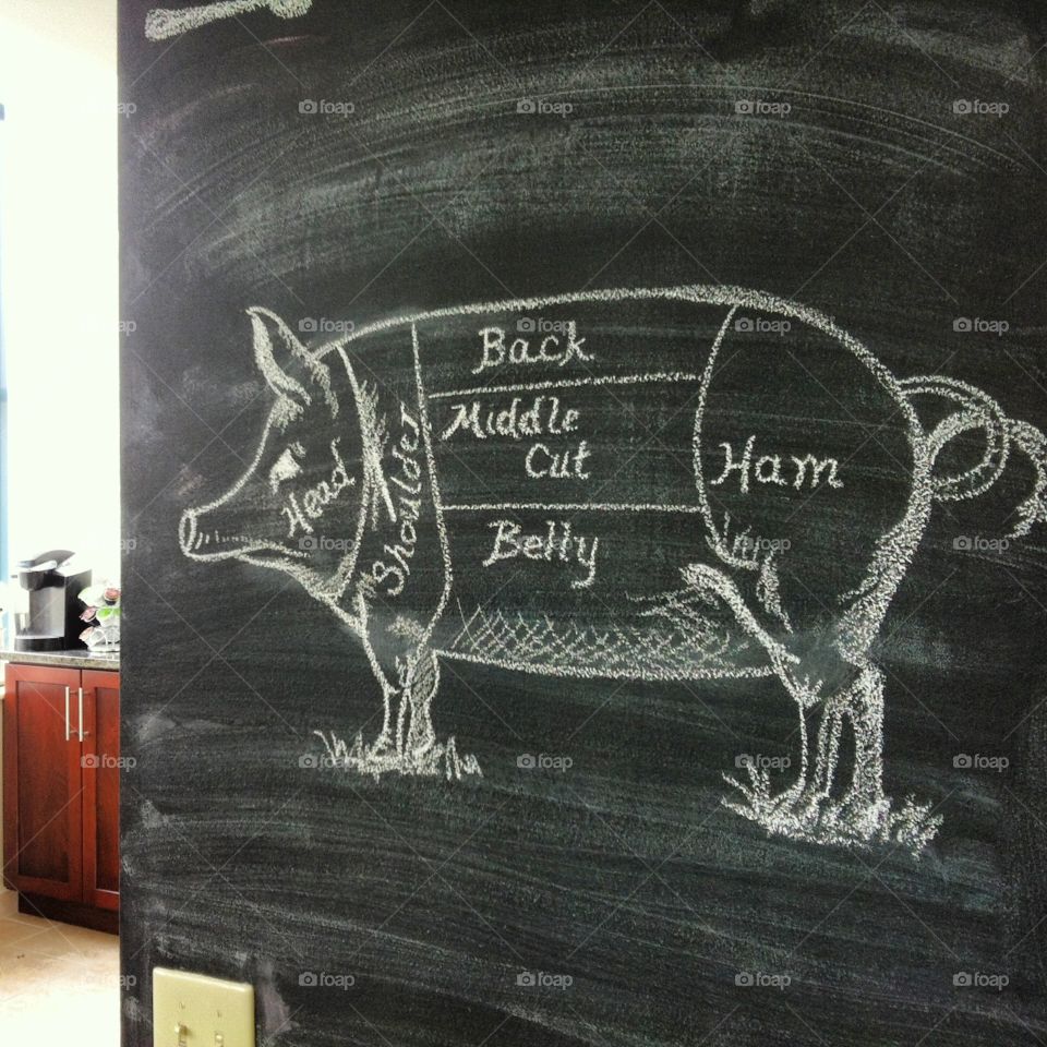 Chalkboard pig