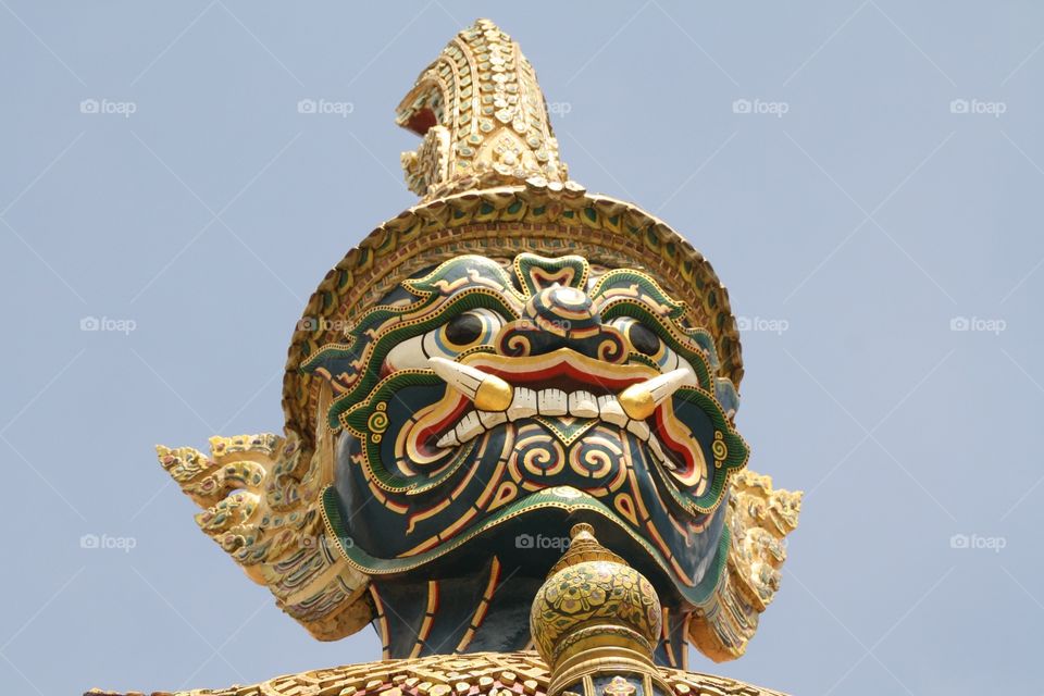 Thai statue . I saw this in Bangkok's royal palace