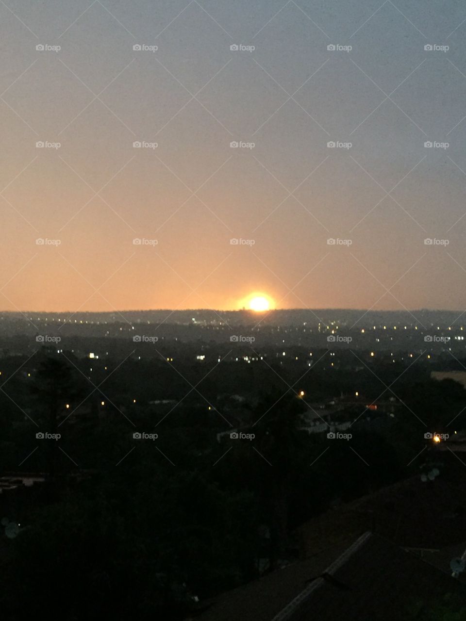 Beautiful Sunset over Johannesburg South Africa 