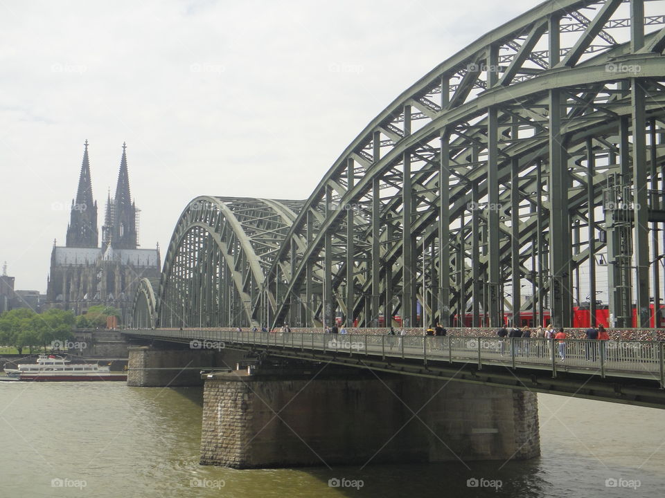 Hohenzollern Bridge with Cologne Cathedral in the background