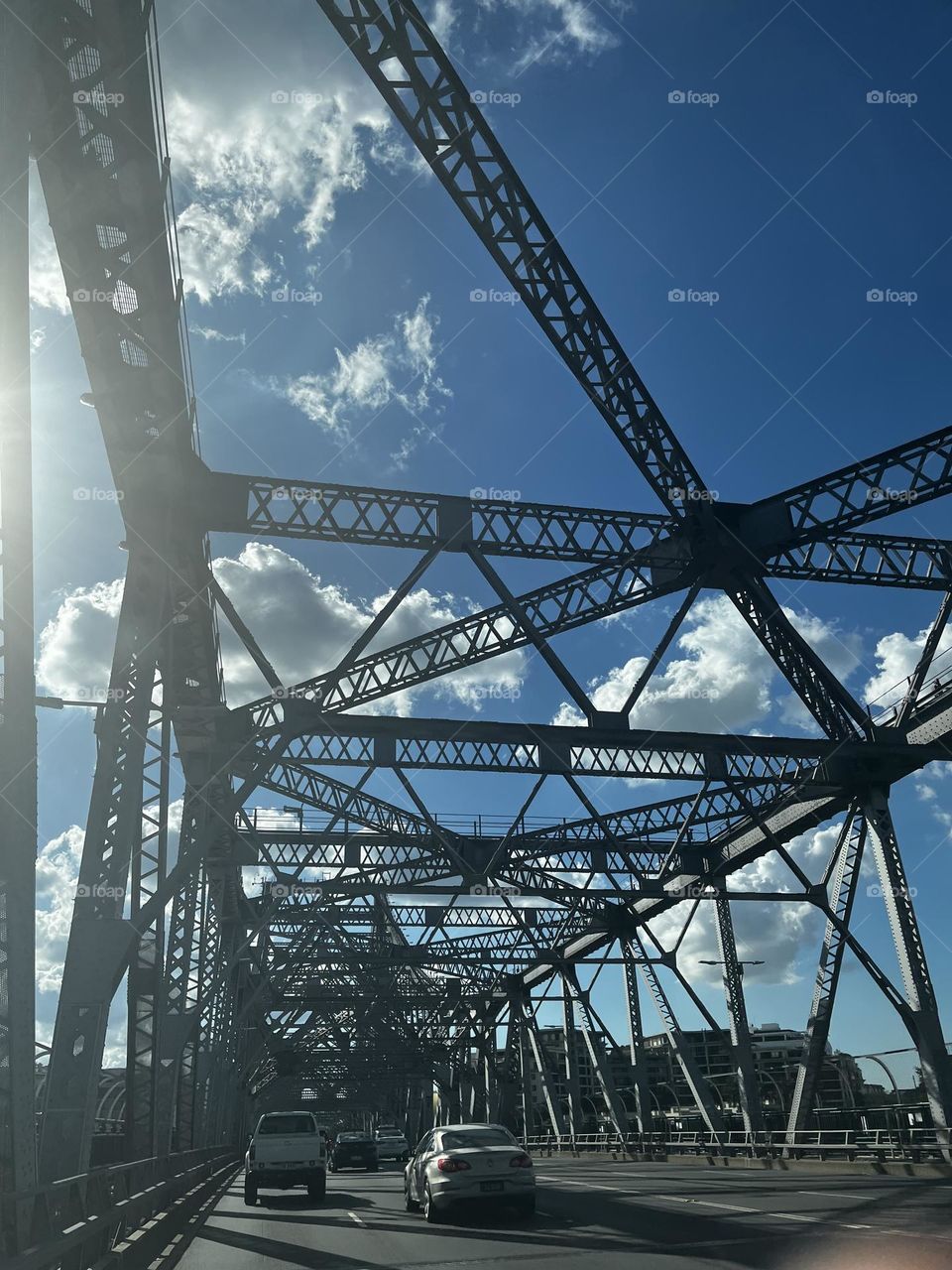 Triangle bridge and blue sky 