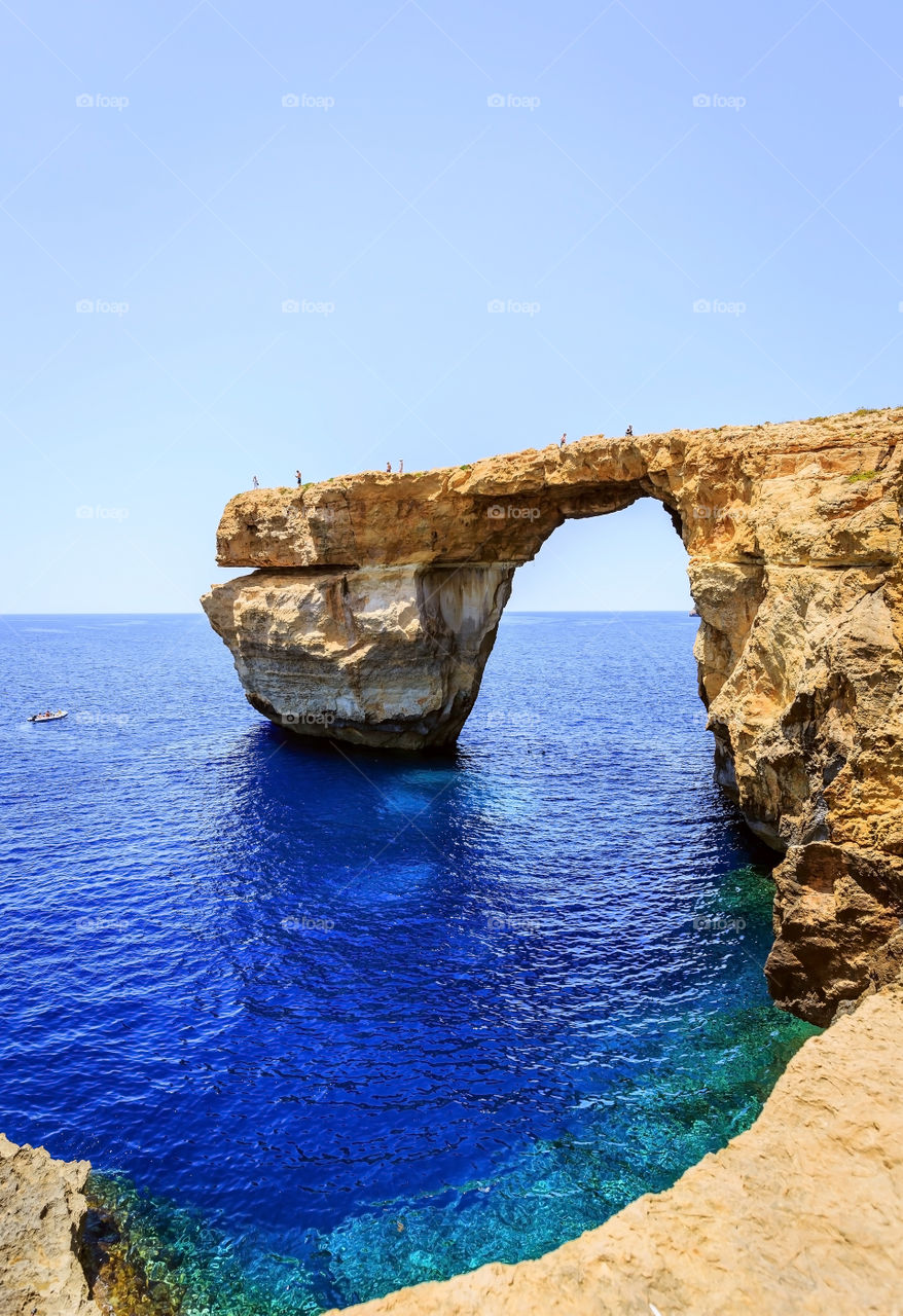 Rock formation in sea