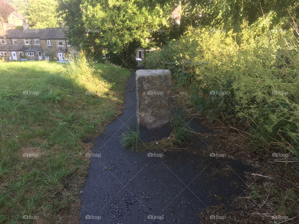 Stone marker on a pathway , Yorkshire 