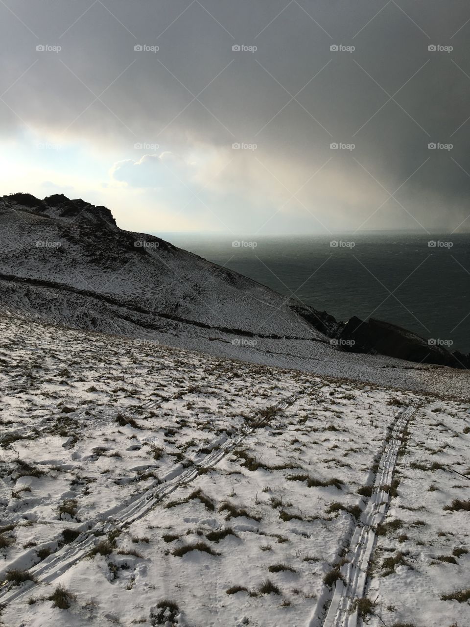 The dramatic sky over my favourite North Devon spot. The Torr trail from Ilfracombe to Lee Bay in winter - the beautiful drama of nature. 