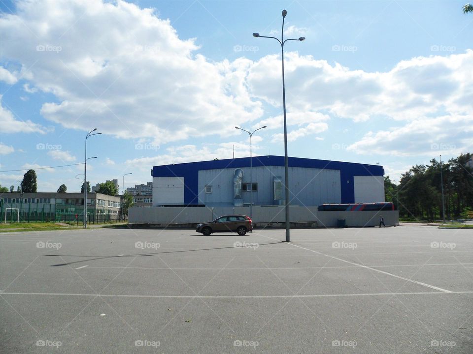 car on an empty parking lot