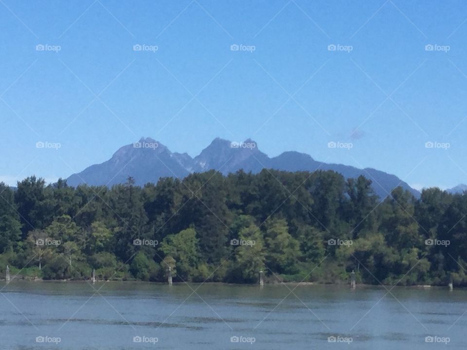 Golden Ears Mountain as seen from Fort Langley 