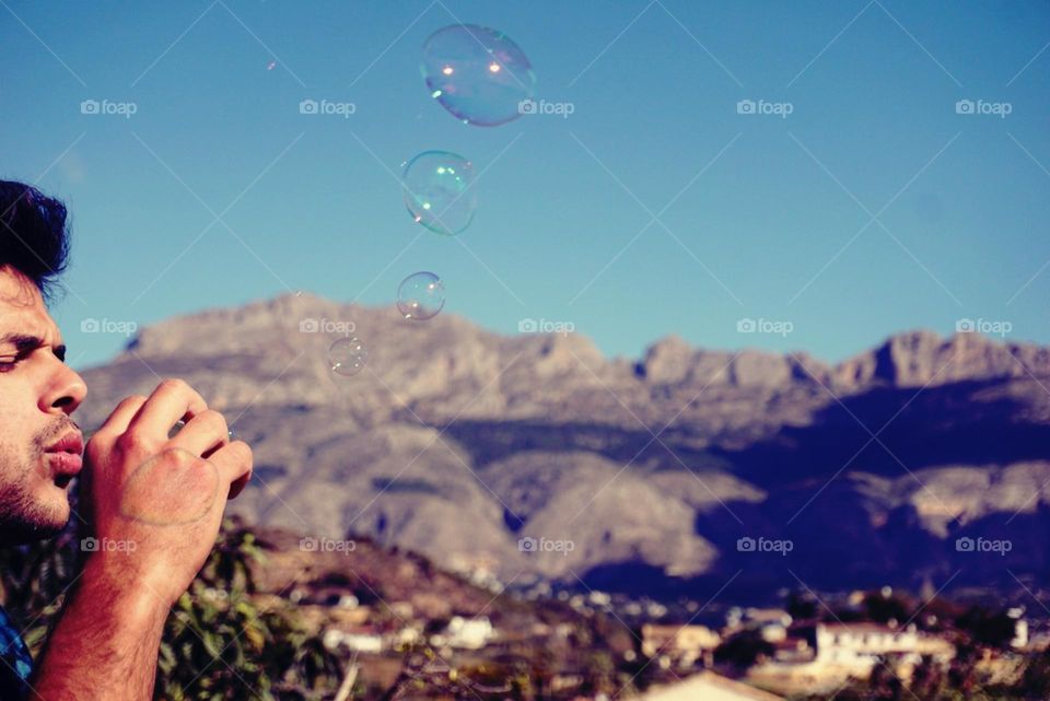 Bubble#blower#nature#trees#mountain