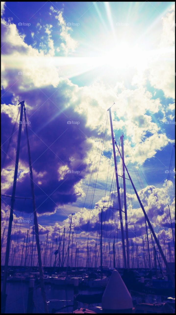 in the clouds. Brighton bay