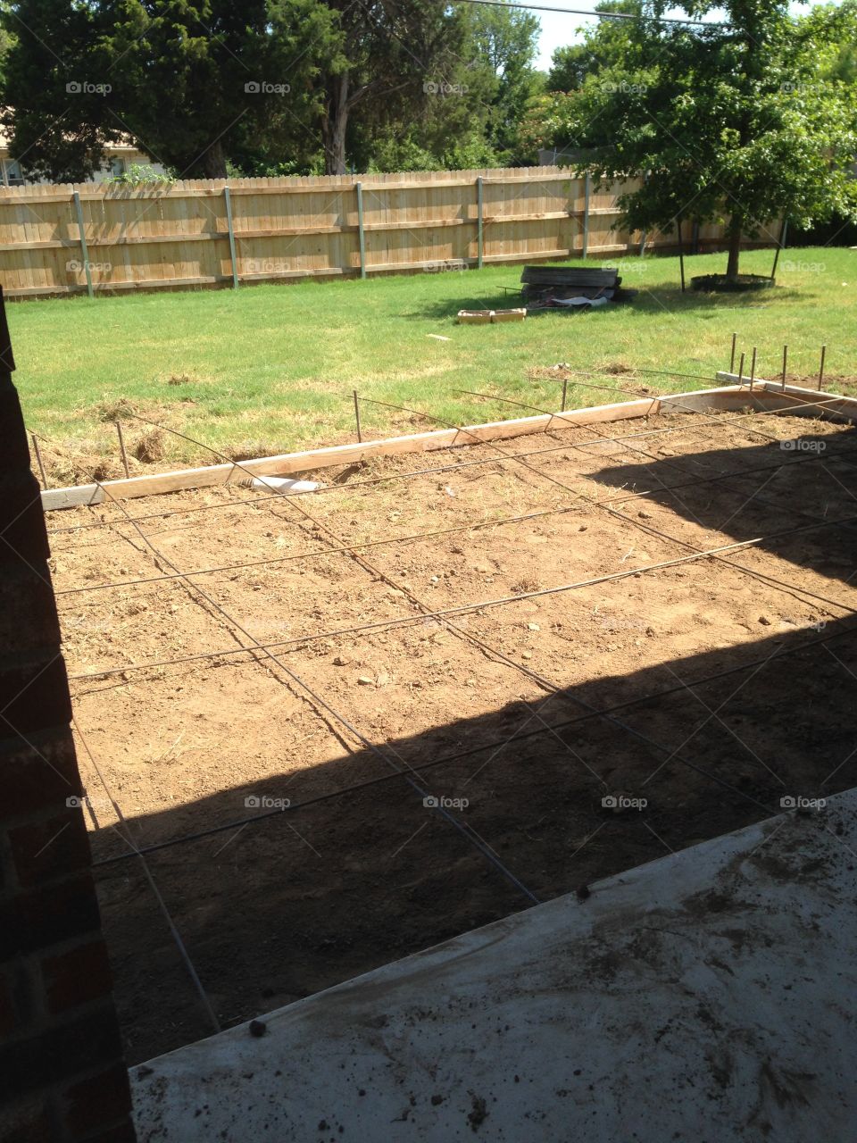 Patio framing ready for concrete pour.