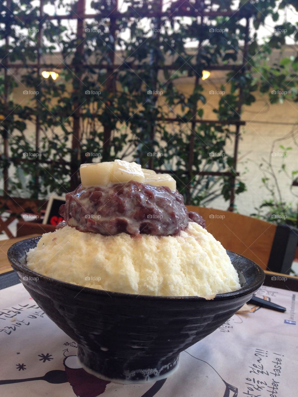 Red bean shaved ice