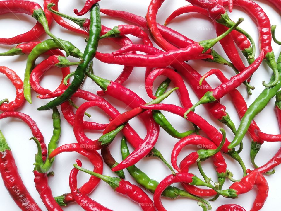 Background with spicy red chillies