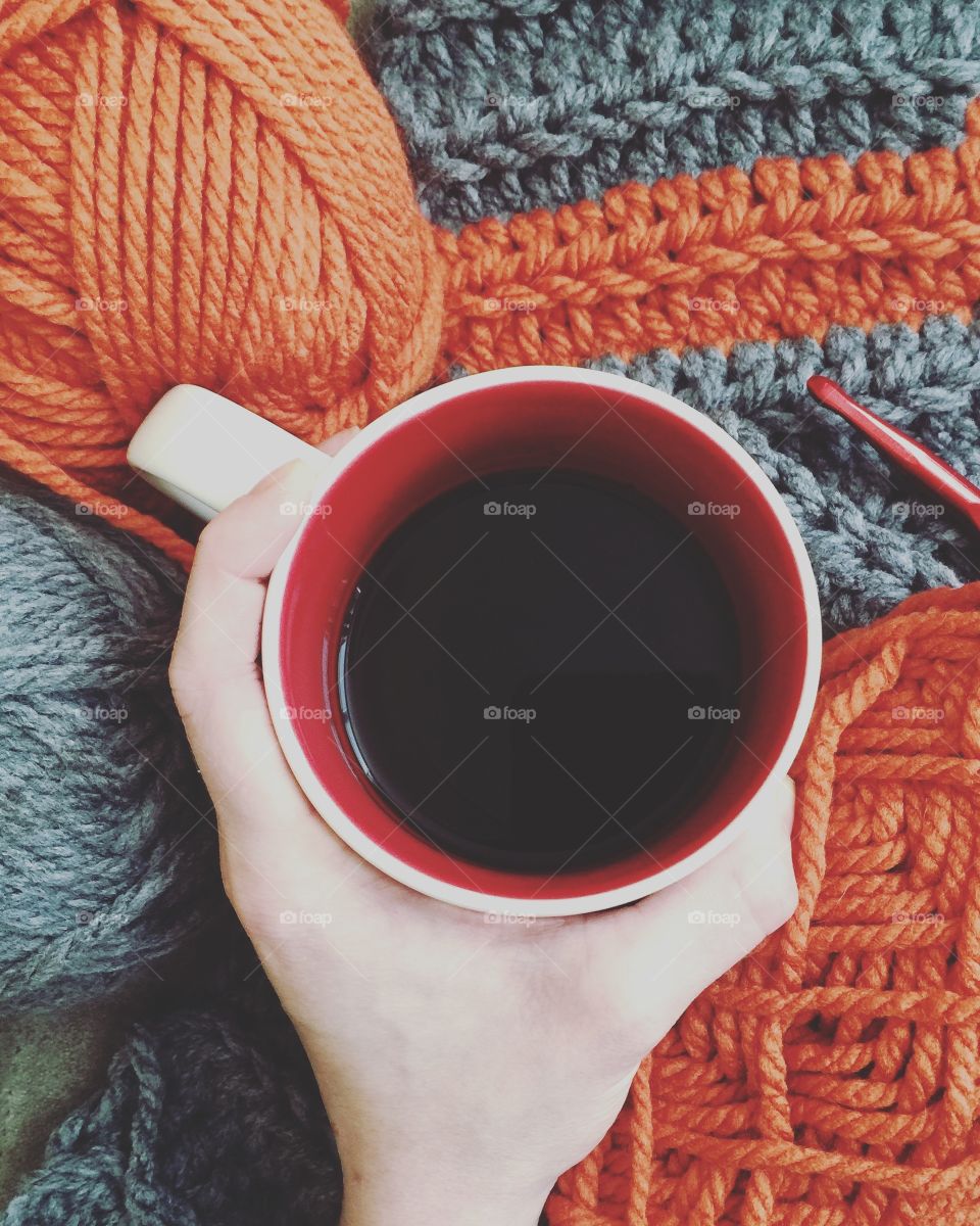 Morning coffee and crochet