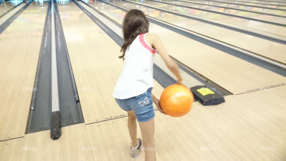 Alyssa at the bowling alley