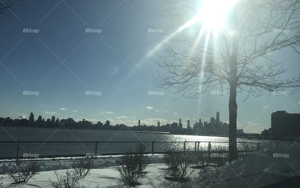 Icy Hudson River NYC