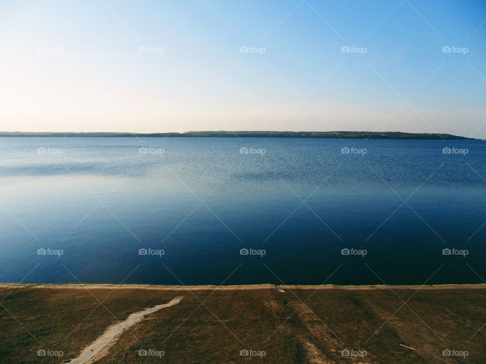 boundless water spaces of the Dnieper River in Ukraine