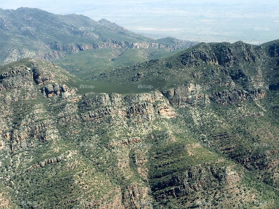 A rare shot of colour in the Flinders Ranges of south Australia after an unusually wet few weeks this spring. Photo shot from a light plane, which departed Wilpena pound area 