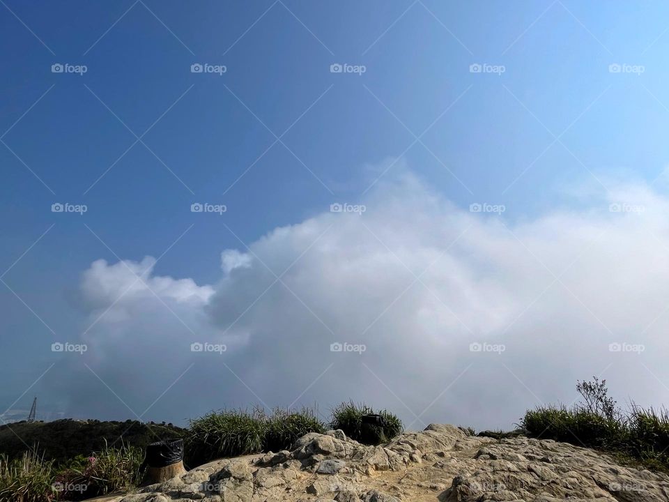 mountain top clouds
