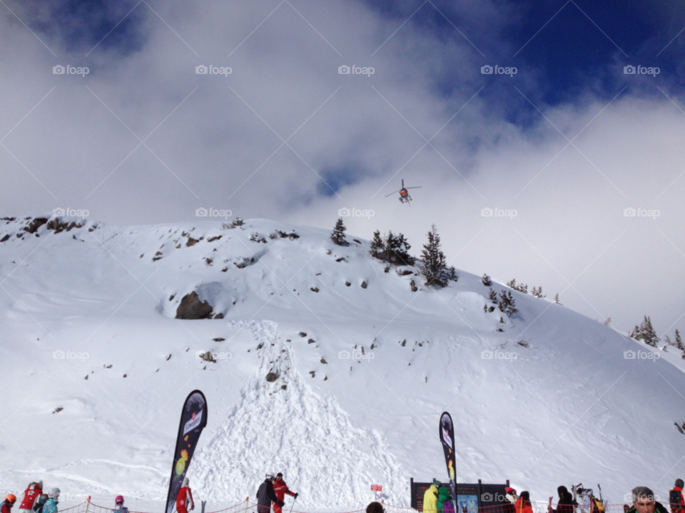 chamonix helicopter snow. mountain by clarkie28