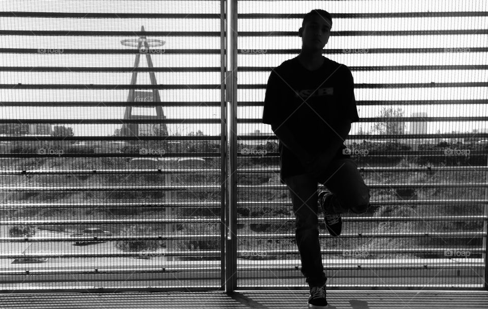 Silhouette in the foreground and TheBig A in the background 